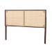 bali & pari Aurelia Modern Bohemian Dark Brown Finished Bayur Wood and Natural Rattan Queen Size Headboard