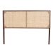 bali & pari Aurelia Modern Bohemian Dark Brown Finished Bayur Wood and Natural Rattan Queen Size Headboard - BSOCPT10-Dark Natural/Natural Rattan-Headboard Queen