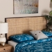 bali & pari Aurelia Modern Bohemian Dark Brown Finished Bayur Wood and Natural Rattan Queen Size Headboard - BSOCPT10-Dark Natural/Natural Rattan-Headboard Queen