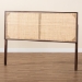 bali & pari Aurelia Modern Bohemian Dark Brown Finished Bayur Wood and Natural Rattan Queen Size Headboard - BSOCPT10-Dark Natural/Natural Rattan-Headboard Queen