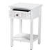 Baxton Studio Yelena Classic and Traditional White Finished Wood 1-Drawer End Table - BSOJY23A003-Wooden-Accent Table