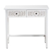 Baxton Studio Yelena Classic and Traditional White Finished Wood 2-Drawer Console Table - BSOJY23A005-Wooden-Console Table