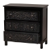 Baxton Studio Yelena Classic and Traditional Black Finished Wood 3-Drawer Storage Cabinet - BSOJY23A006-Wooden-Storage Cabinet