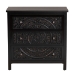Baxton Studio Yelena Classic and Traditional Black Finished Wood 3-Drawer Storage Cabinet - BSOJY23A006-Wooden-Storage Cabinet