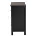Baxton Studio Yelena Classic and Traditional Black Finished Wood 3-Drawer Storage Cabinet - BSOJY23A006-Wooden-Storage Cabinet