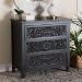 Baxton Studio Yelena Classic and Traditional Black Finished Wood 3-Drawer Storage Cabinet - BSOJY23A006-Wooden-Storage Cabinet
