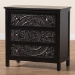 Baxton Studio Yelena Classic and Traditional Black Finished Wood 3-Drawer Storage Cabinet - BSOJY23A006-Wooden-Storage Cabinet