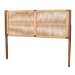 bali & pari Holitz Modern Bohemian Walnut Brown Finished Bayur Wood Queen Size Headboard