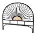 Baxton Studio Perenna Modern Bohemian Two-Tone Black and Natural Brown Rattan King Size Standalone Headboard