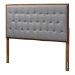 Baxton Studio Harumi Classic and Traditional Grey Fabric and Walnut Brown Finished Wood King size Headboard