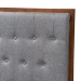 Baxton Studio Harumi Classic and Traditional Grey Fabric and Walnut Brown Finished Wood King size Headboard - BSOMG9765-Dark Grey/Walnut-HB-King