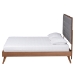 Baxton Studio Dericia Classic and Traditional Grey Fabric and Walnut Brown Finished Wood King Size Platform Bed - BSOMG9765/9704-King