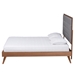 Baxton Studio Dericia Classic and Traditional Grey Fabric and Walnut Brown Finished Wood King Size Platform Bed - BSOMG9765/9704-King