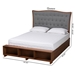 Baxton Studio Kalare Classic Transitional Grey Fabric and Walnut Brown Finished Wood King Size Platform Storage Bed - BSOMG9767/6001-1S-King