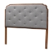 Baxton Studio Shanti Classic and Traditional Grey Fabric and Walnut Brown Finished Wood King Size Headboard