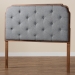 Baxton Studio Shanti Classic and Traditional Grey Fabric and Walnut Brown Finished Wood King Size Headboard - BSOMG9772-Dark Grey/Walnut-HB-King