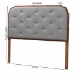 Baxton Studio Shanti Classic and Traditional Grey Fabric and Walnut Brown Finished Wood King Size Headboard - BSOMG9772-Dark Grey/Walnut-HB-King