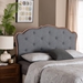 Baxton Studio Leandra Classic and Traditional Grey Fabric and Walnut Brown Finished Wood Queen Size Headboard - BSOMG9773-Dark Grey/Walnut-HB-Queen