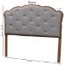 Baxton Studio Leandra Classic and Traditional Grey Fabric and Walnut Brown Finished Wood Queen Size Headboard - BSOMG9773-Dark Grey/Walnut-HB-Queen
