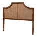 Baxton Studio Risha Mid-Century Modern Ash Walnut Finished Wood and Rattan King Size Headboard
