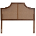 Baxton Studio Risha Mid-Century Modern Ash Walnut Finished Wood and Rattan King Size Headboard - BSOMG9774-Ash Walnut Rattan-HB-King