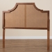 Baxton Studio Risha Mid-Century Modern Ash Walnut Finished Wood and Rattan King Size Headboard - BSOMG9774-Ash Walnut Rattan-HB-King