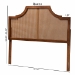Baxton Studio Risha Mid-Century Modern Ash Walnut Finished Wood and Rattan King Size Headboard - BSOMG9774-Ash Walnut Rattan-HB-King