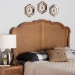 Baxton Studio Leandra Classic and Traditional Ash Walnut Finished Wood King Size Headboard with Rattan - BSOMG9773-1-Ash Walnut Rattan-HB-King