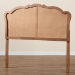 Baxton Studio Leandra Classic and Traditional Ash Walnut Finished Wood King Size Headboard with Rattan - BSOMG9773-1-Ash Walnut Rattan-HB-King