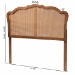 Baxton Studio Leandra Classic and Traditional Ash Walnut Finished Wood King Size Headboard with Rattan - BSOMG9773-1-Ash Walnut Rattan-HB-King