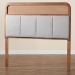 Baxton Studio Esti Mid-Century Modern Light Grey Fabric and Ash Walnut Finished Wood King Size Headboard with Rattan - BSOMG9796-Light Grey/Ash Walnut Rattan-HB-King