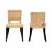 bali & pari Dermot Modern Bohemian Dark Brown Finished Wood and Natural Rattan 2-Piece Dining Chair Set - BSOMD39507-Mango Wood-DC
