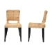 bali & pari Dermot Modern Bohemian Dark Brown Finished Wood and Natural Rattan 2-Piece Dining Chair Set - BSOMD39507-Mango Wood-DC