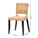 bali & pari Dermot Modern Bohemian Dark Brown Finished Wood and Natural Rattan 2-Piece Dining Chair Set - BSOMD39507-Mango Wood-DC