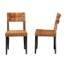 bali & pari Manrico Modern Bohemian Dark Brown Finished Wood and Natural Rattan 2-Piece Dining Chair Set - BSOMD39533-Mango Wood-DC