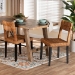 bali & pari Manrico Modern Bohemian Dark Brown Finished Wood and Natural Rattan 2-Piece Dining Chair Set - BSOMD39533-Mango Wood-DC