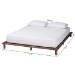 Baxton Studio Alivia Mid-Century Modern Walnut Brown Finished Wood Queen Size Bed Frame - BSOSW8539-Walnut-Queen