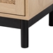 Baxton Studio Cherelle Mid-Century Modern Light Brown and Black 1-Drawer End Table - BSOSR221277-Wooden-ET