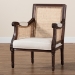 bali & pari Desmond Traditional French Beige Fabric and Dark Brown Finished Wood Accent Chair - BSOSEA687-Dark wood-NAT03/White -F00