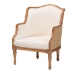 bali & pari Elizette Traditional French Beige Fabric and Honey Oak Finished Wood Accent Chair