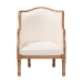 bali & pari Elizette Traditional French Beige Fabric and Honey Oak Finished Wood Accent Chair - BSOSEA689-Light wood-NAT01/White-F00