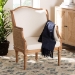 bali & pari Elizette Traditional French Beige Fabric and Honey Oak Finished Wood Accent Chair - BSOSEA689-Light wood-NAT01/White-F00