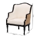bali & pari Elizette Traditional French Beige Fabric and Black Finished Wood Accent Chair - BSOSEA689-Black wood-BM02/White-F00