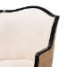 bali & pari Elizette Traditional French Beige Fabric and Black Finished Wood Accent Chair - BSOSEA689-Black wood-BM02/White-F00