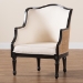 bali & pari Elizette Traditional French Beige Fabric and Black Finished Wood Accent Chair - BSOSEA689-Black wood-BM02/White-F00