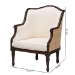 bali & pari Ornella Traditional French Beige Fabric and Dark Brown Finished Wood Accent Chair - BSOSEA667-Dark wood-NAT03/White-F00