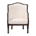 bali & pari Ornella Traditional French Beige Fabric and Dark Brown Finished Wood Accent Chair - BSOSEA667-Dark wood-NAT03/White-F00