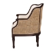 bali & pari Ornella Traditional French Beige Fabric and Dark Brown Finished Wood Accent Chair - BSOSEA667-Dark wood-NAT03/White-F00
