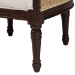 bali & pari Ornella Traditional French Beige Fabric and Dark Brown Finished Wood Accent Chair - BSOSEA667-Dark wood-NAT03/White-F00