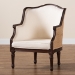 bali & pari Ornella Traditional French Beige Fabric and Dark Brown Finished Wood Accent Chair - BSOSEA667-Dark wood-NAT03/White-F00